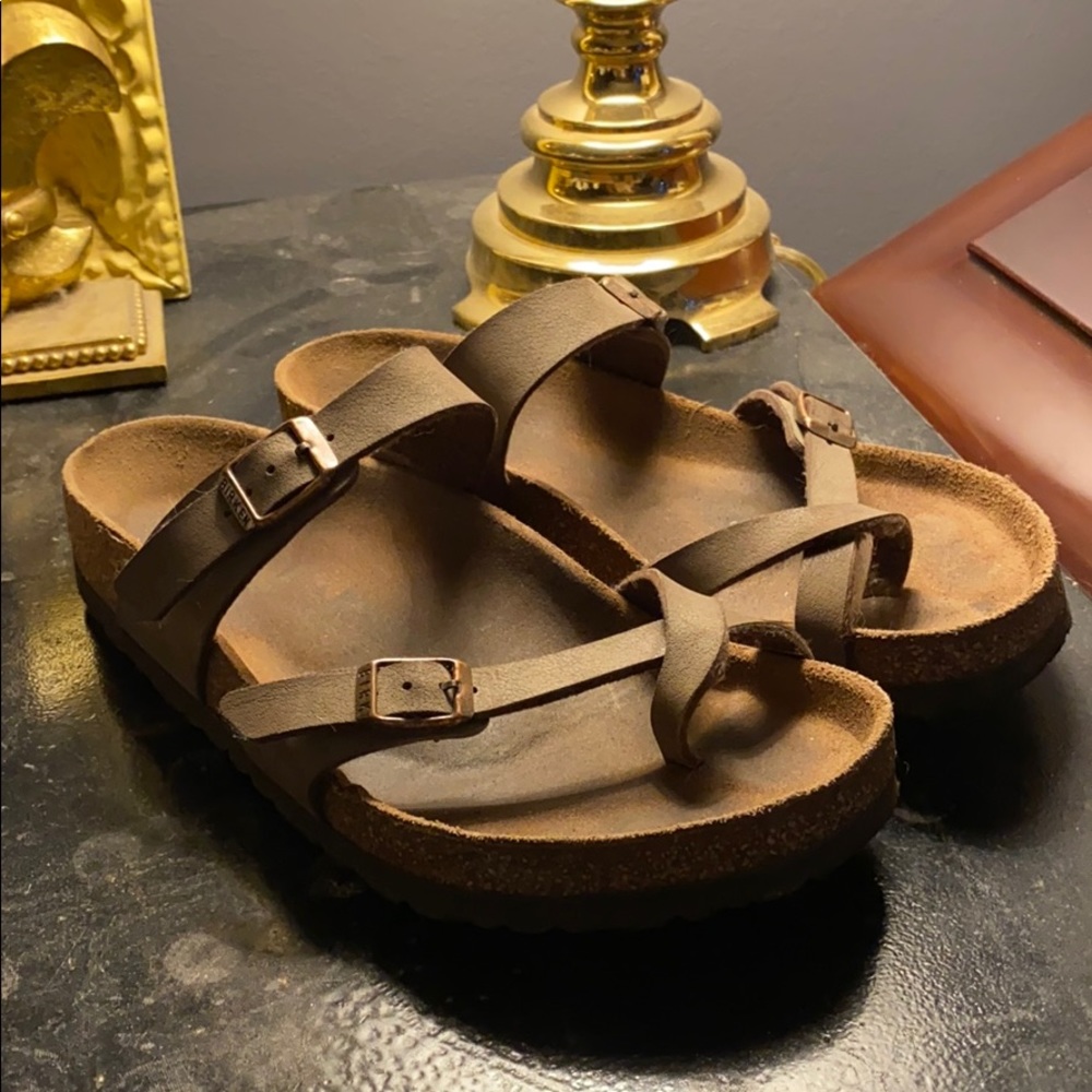 Cross strap Birkenstock sandals